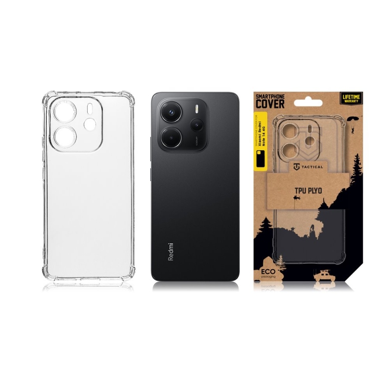 Taktikai TPU Plyo Cover for Xiaomi Redmi Note 14 4G átlátszó