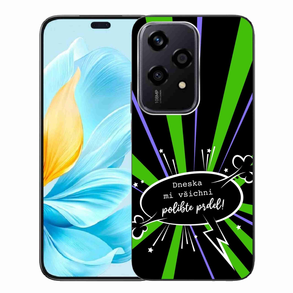 Gél borító mmCase a Honor 200 Lite 5G számára - vicces szöveg 15 fekete háttérrel