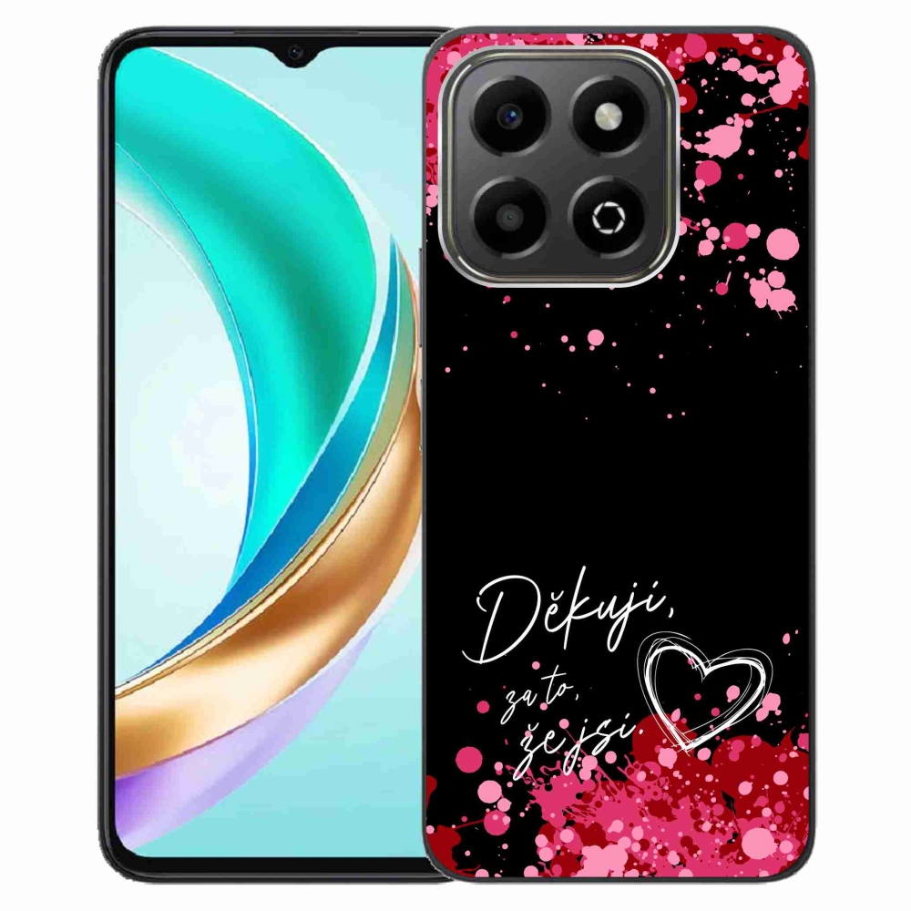 Gél borító mmCase a Honor X6b készülékhez - text in love 2 fekete háttérrel