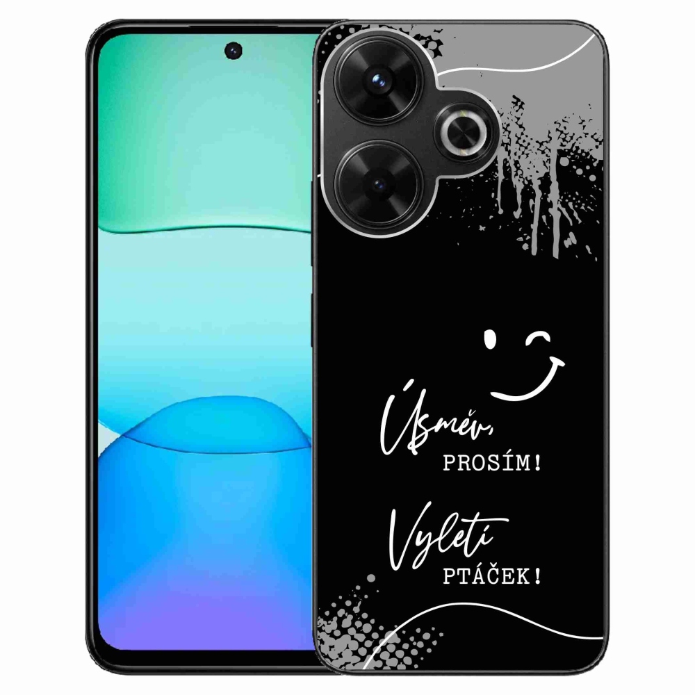 Gél borító mmCase a Xiaomi Redmi 13 4G/Poco M6 4G - vicces szöveg 4 fekete háttérrel