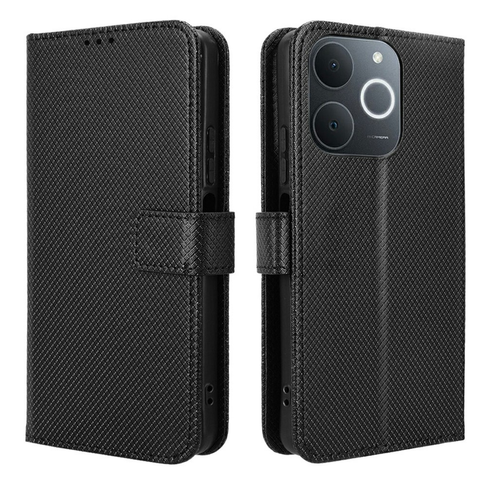 Gyémánt könyvtáska Realme Note 70T-hez - fekete