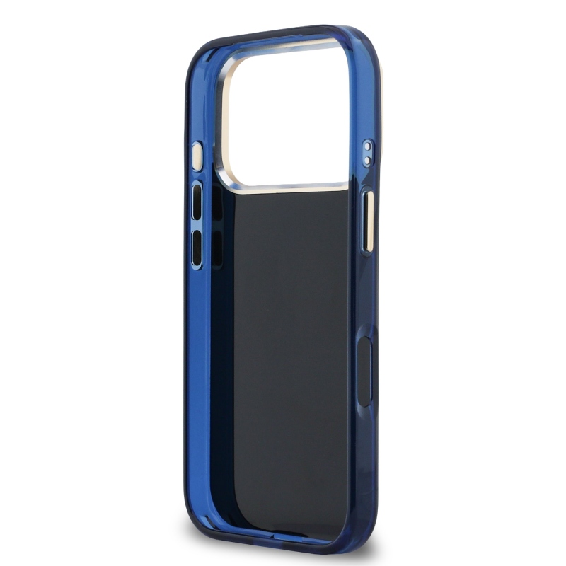 Guess IML 4G Script fém logós hátlap iPhone 17 Pro kékhez