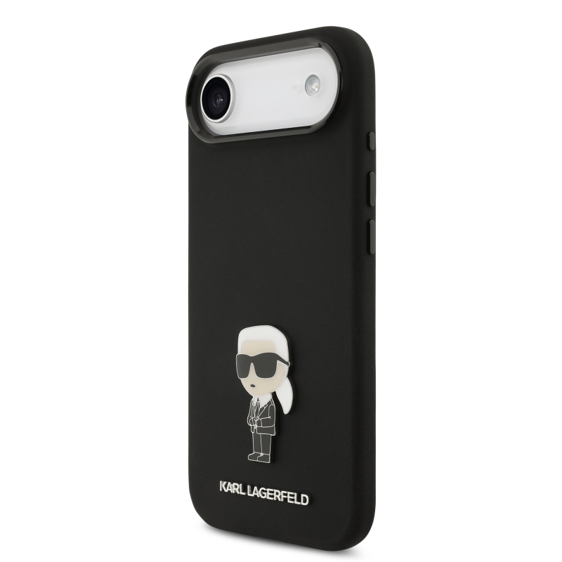 Karl Lagerfeld folyékony szilikon fém Ikonik hátlap iPhone Air fekete