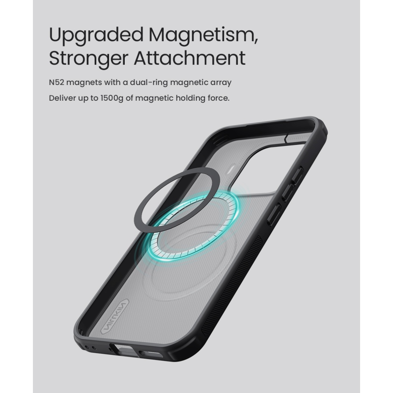 Nillkin Super Frosted PRO mágneses hátlap a Xiaomi 17T-hez, átlátszó fekete
