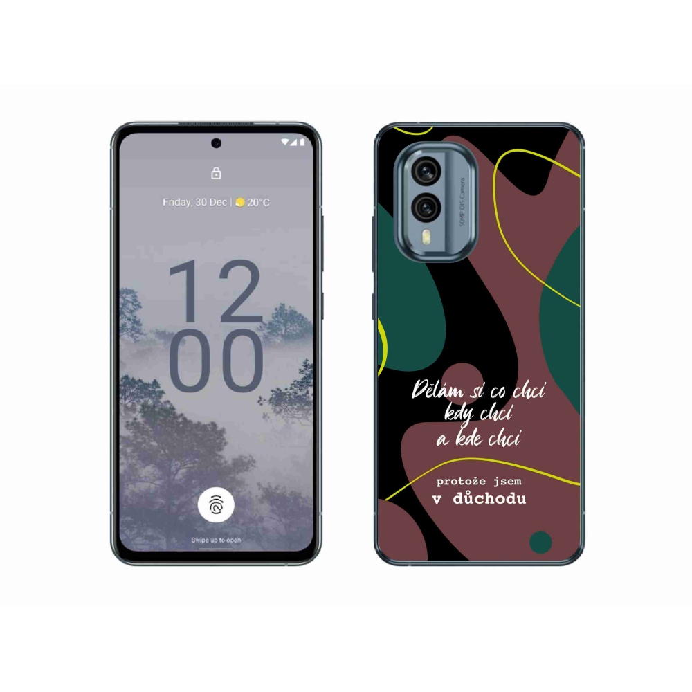 Zselés borító mmCase a Nokia X30 5G készülékhez - vicces szöveg 10 fekete háttér