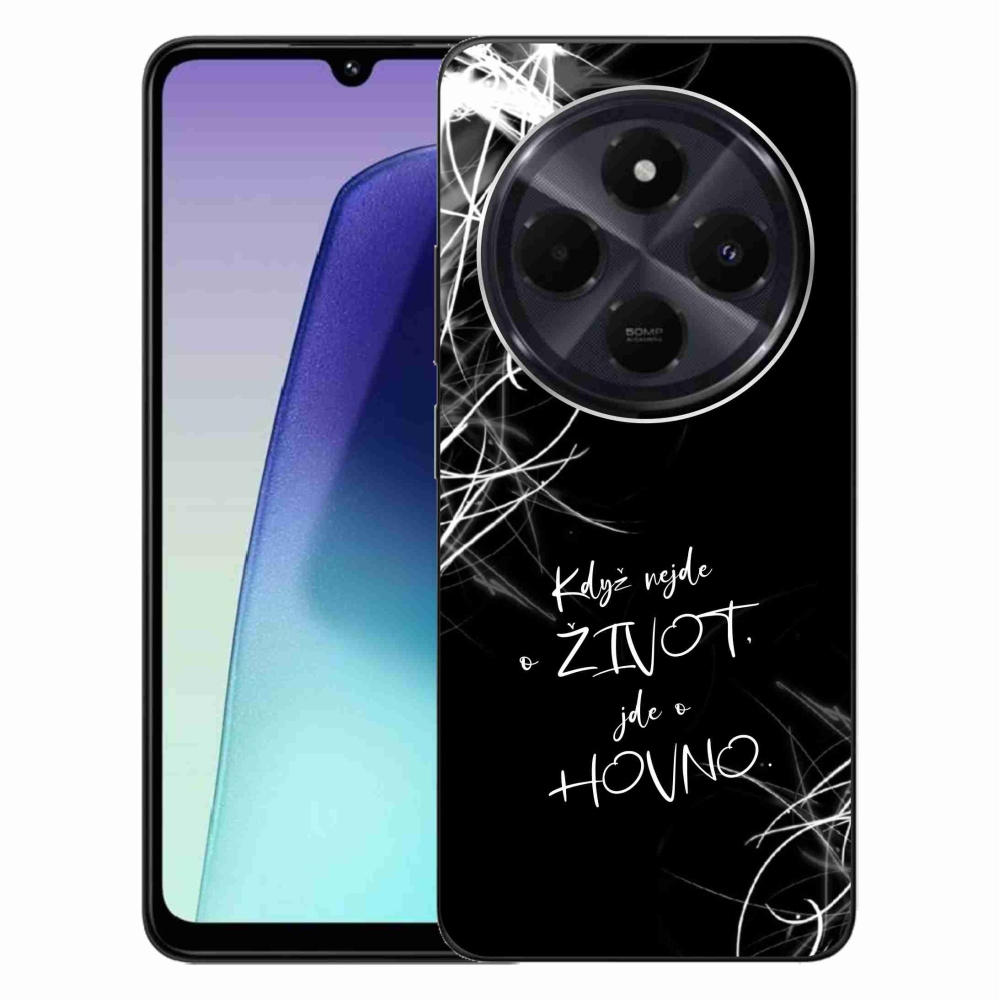 Gél borító mmCase a Xiaomi Redmi 14C/Poco C75-hez - vicces szöveg 16 fekete háttérrel