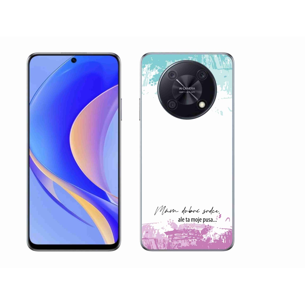Gél borító mmCase a Huawei Nova Y90 készülékhez - vicces szöveg 3 fehér háttérrel