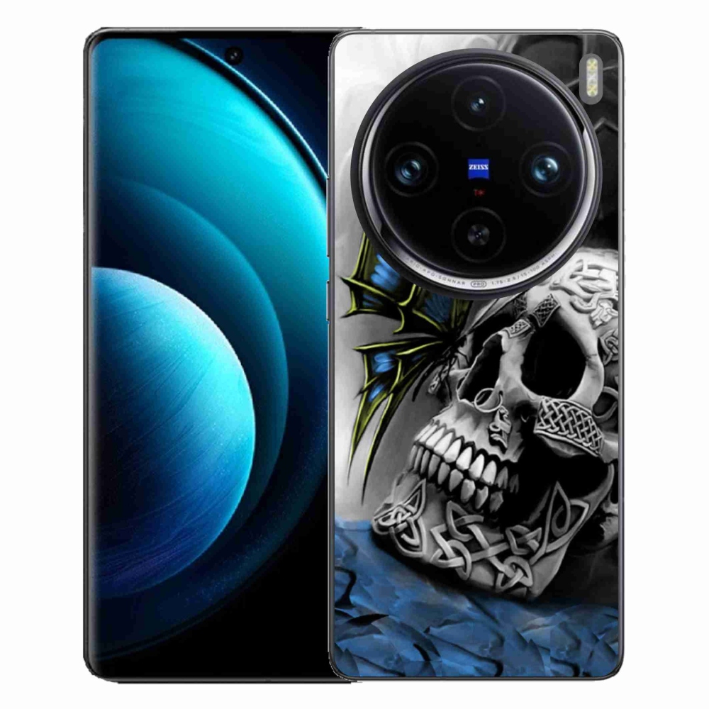 Zselés borítás mmCase a Vivo X100 Pro 5G készülékhez - pillangó és koponya