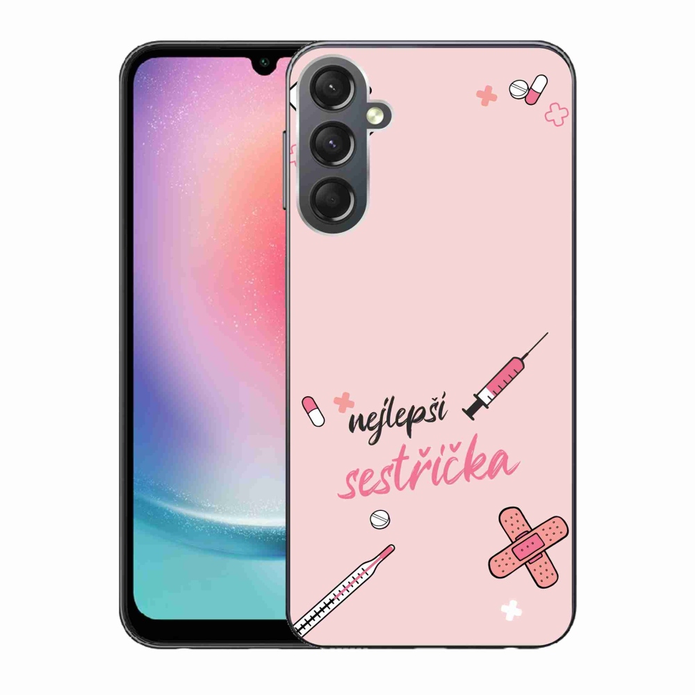 Gél borító mmCase Samsung Galaxy A24 - legjobb kishúg rózsaszín háttérrel