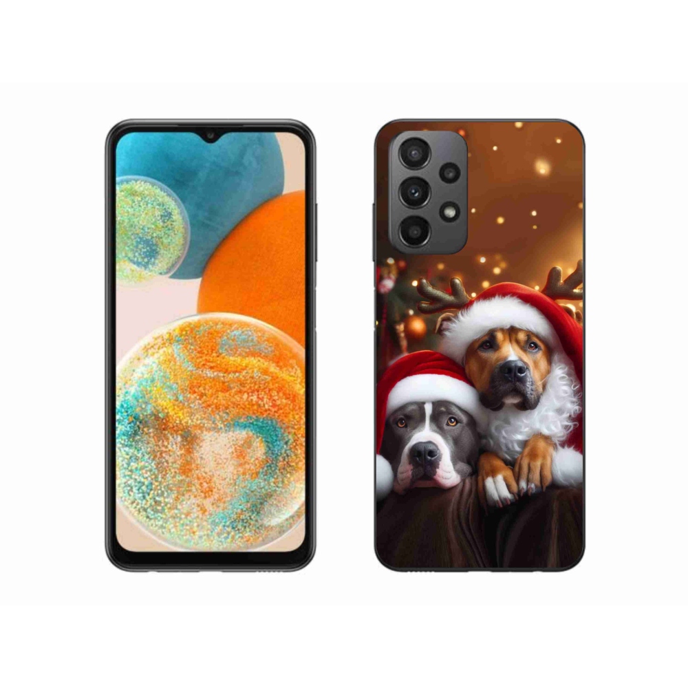 Gél borítás mmCase Samsung Galaxy A23 4G/5G - Karácsonyi kutyák