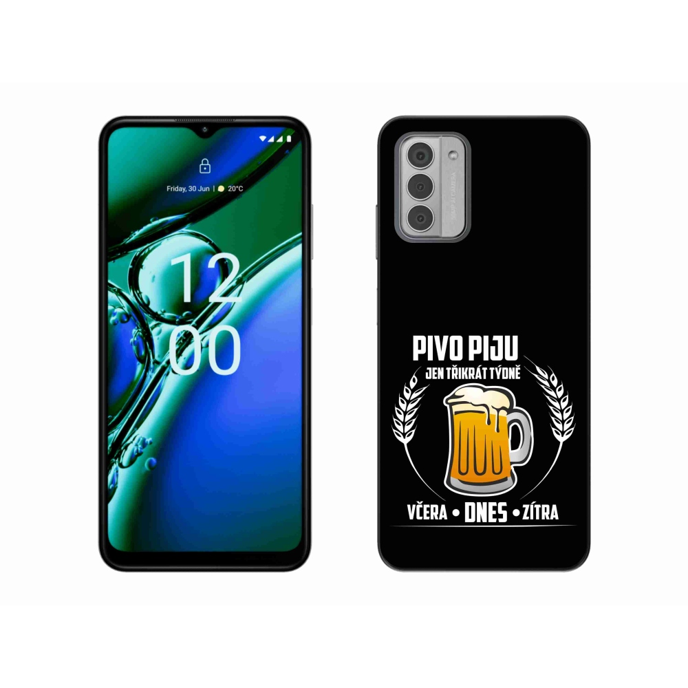 Zselés borítás mmCase a Nokia G42 készülékhez - sör motívum fekete háttérrel
