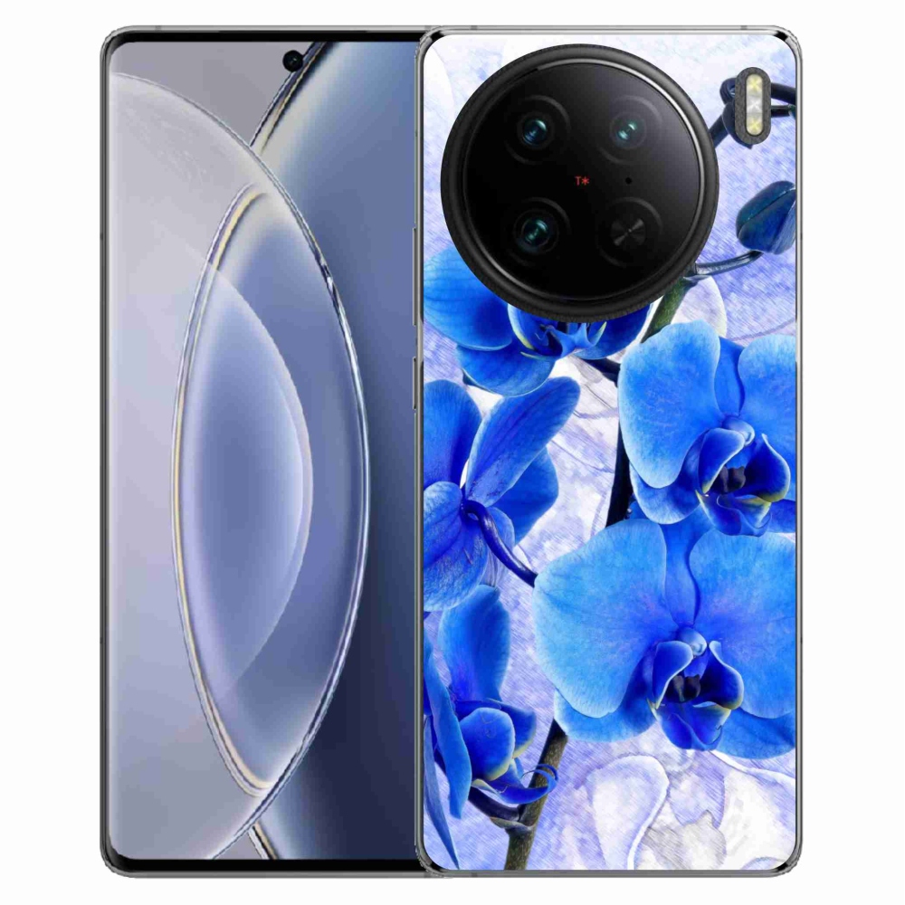 Zselés borítás mmCase a Vivo X90 Pro készülékhez - kék virágok