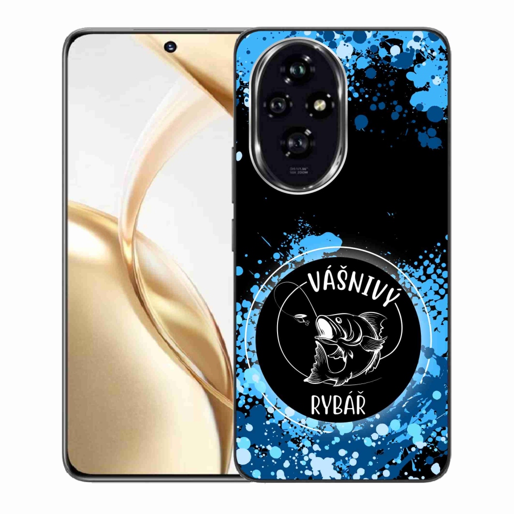 Gél borító mmCase a Honor 200 5G számára - szenvedélyes halász fekete háttérrel