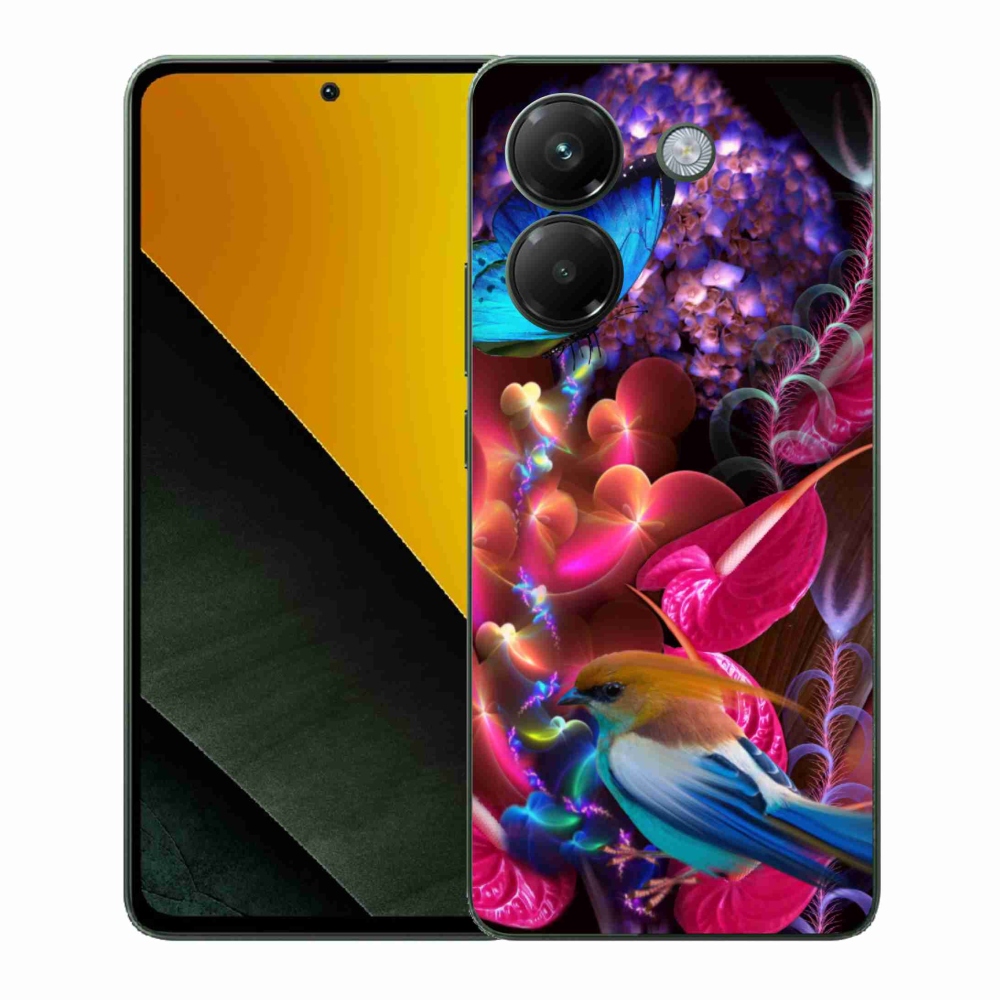 Gél borító mmCase a Xiaomi Poco M7 Pro 5G számára - színes virágok