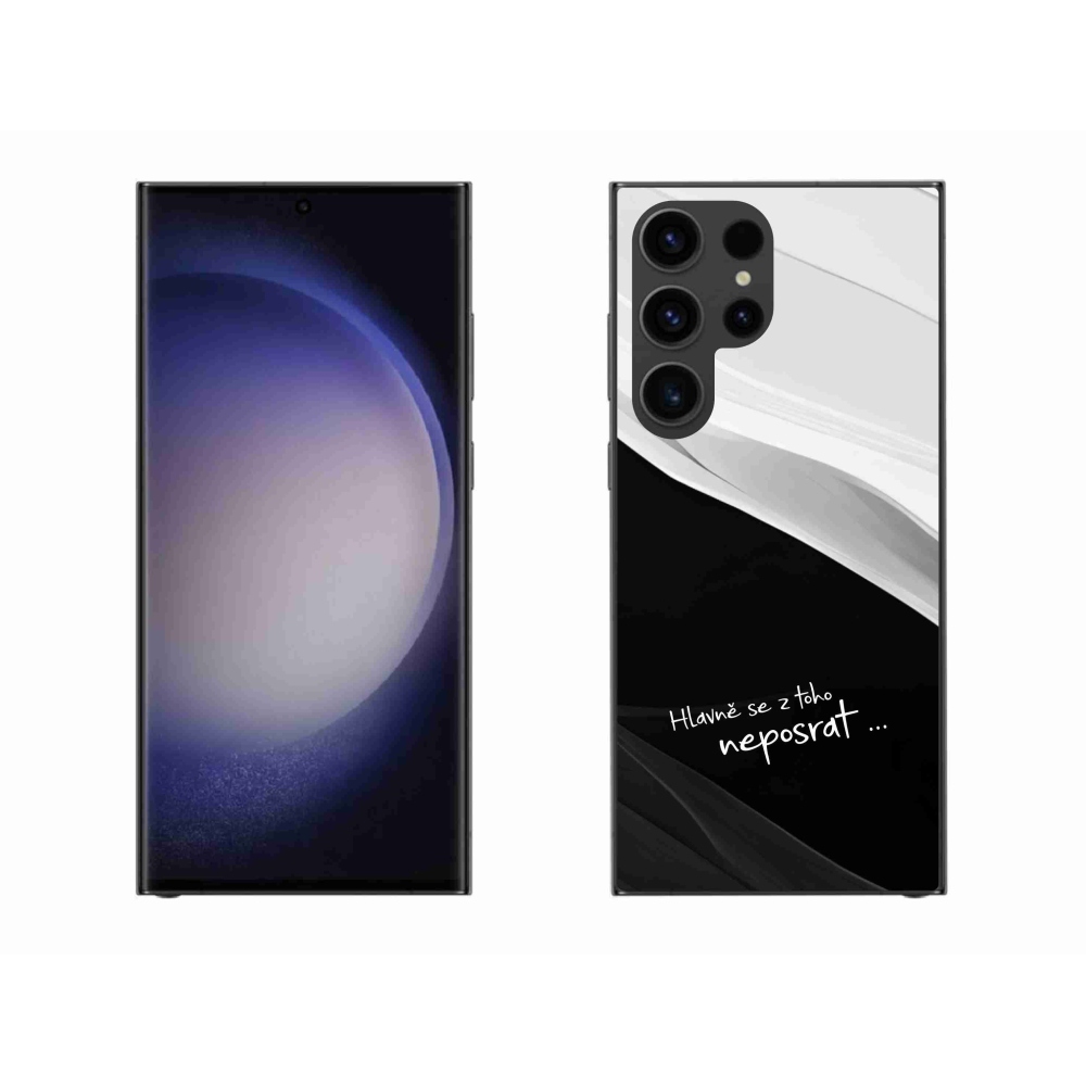 Gél borító mmCase Samsung Galaxy S23 Ultra 5G - vicces szöveg 13 fekete és fehér háttérrel