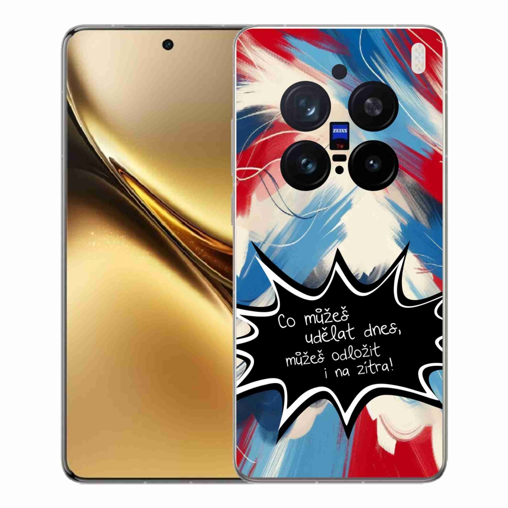 Gél borító mmCase a Vivo X200 Pro 5G készülékhez - vicces szöveg 9 fekete háttér