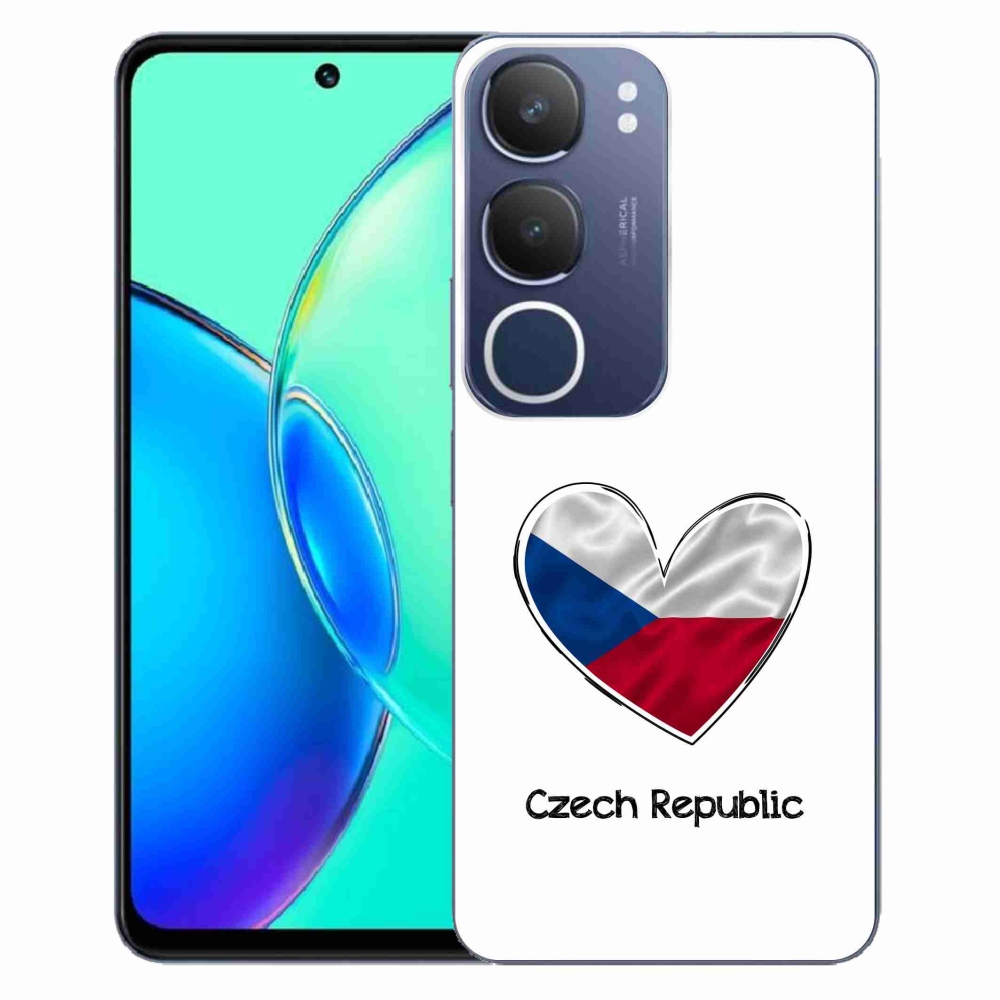 Gél borító mmCase a Vivo Y19s - zászló szív fehér háttérrel