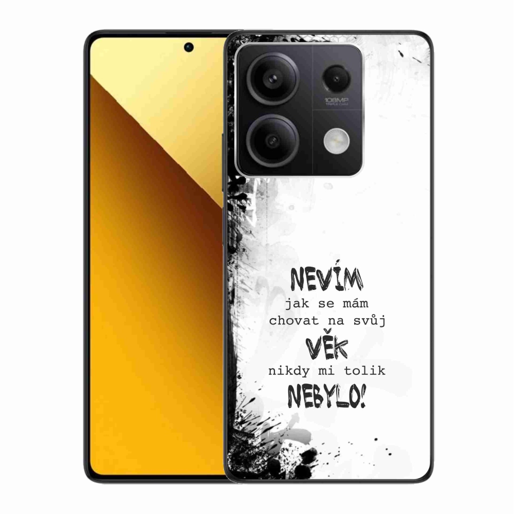 Gél borító mmCase a Xiaomi Redmi Note 13 5G-hez - vicces szöveg 14 fehér háttérrel