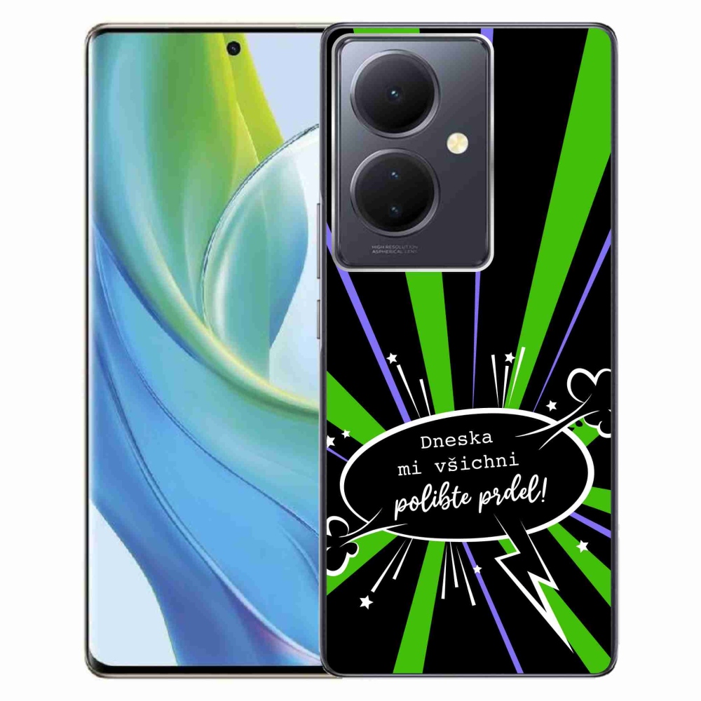 Gél borító mmCase a Vivo V29 Lite 5G-hez - vicces szöveg 15 fekete háttérrel