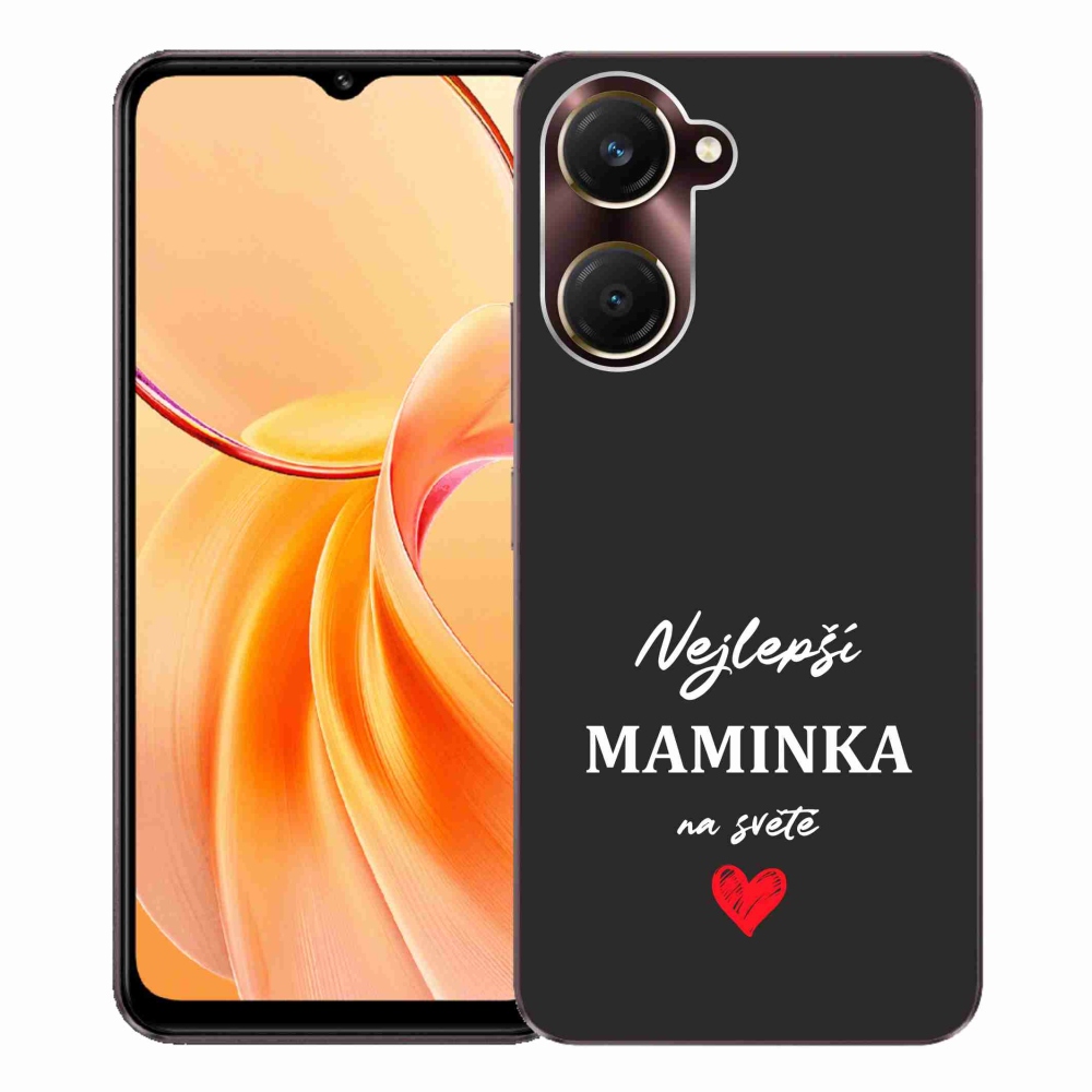 Gél borítás mmCase a Vivo Y28s 5G-hez - Best Mom 1 fekete háttérrel