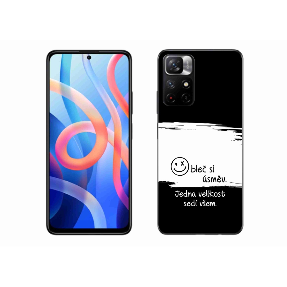 Gél borító mmCase a Xiaomi Redmi Note 11S 5G-hez - vicces szöveg 8 fekete és fehér háttérrel