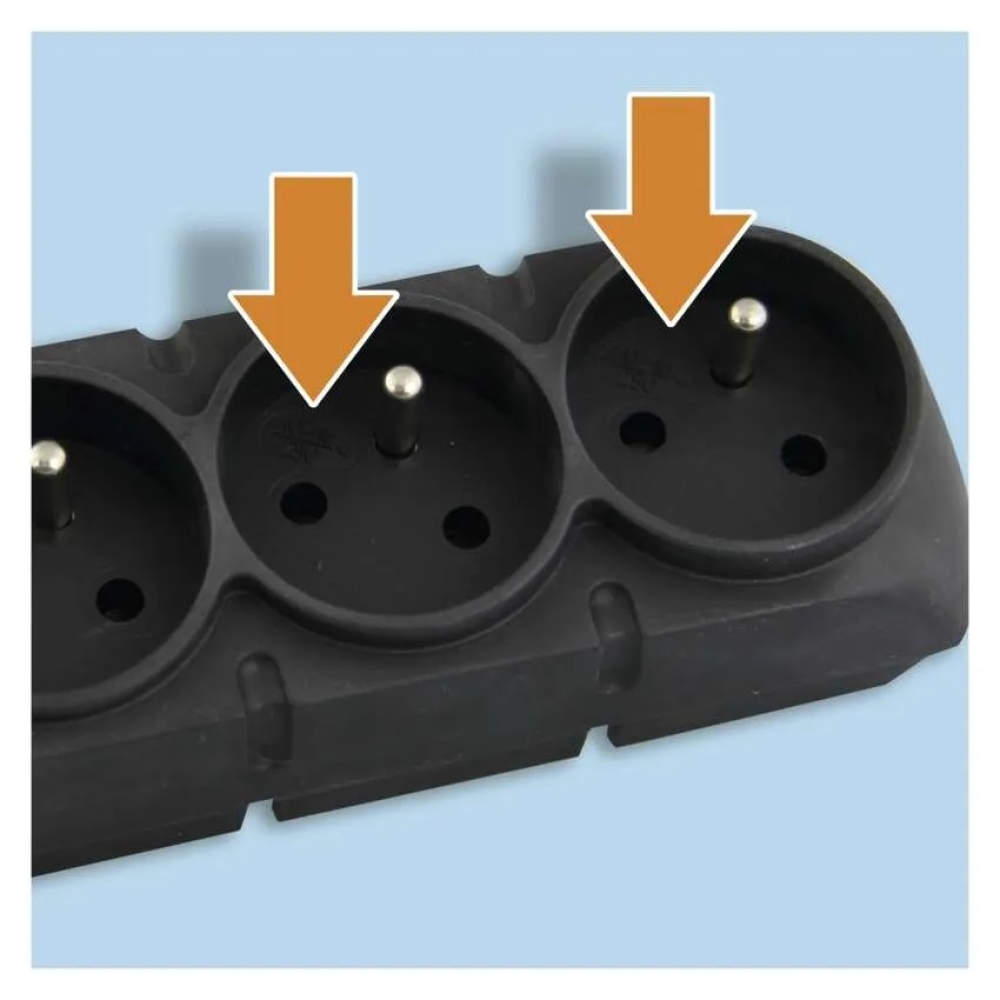 Túlfeszültségvédő - 5 aljzat, 1,5m, fekete