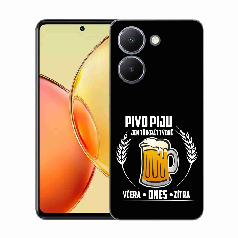 Gél borító mmCase a Vivo Y36-hoz - sör motívum fekete háttérrel