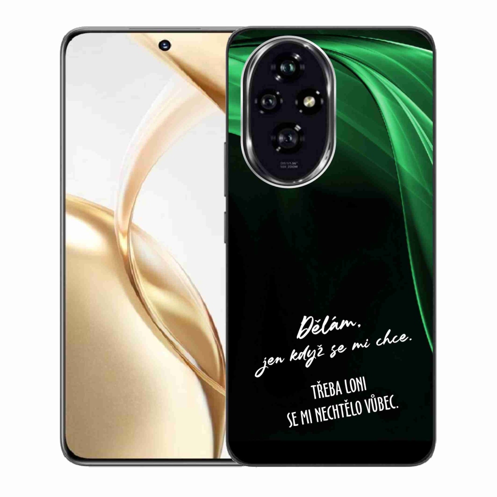 Zselés borító mmCase a Honor 200 5G készülékhez - vicces szöveg 12 fekete háttér