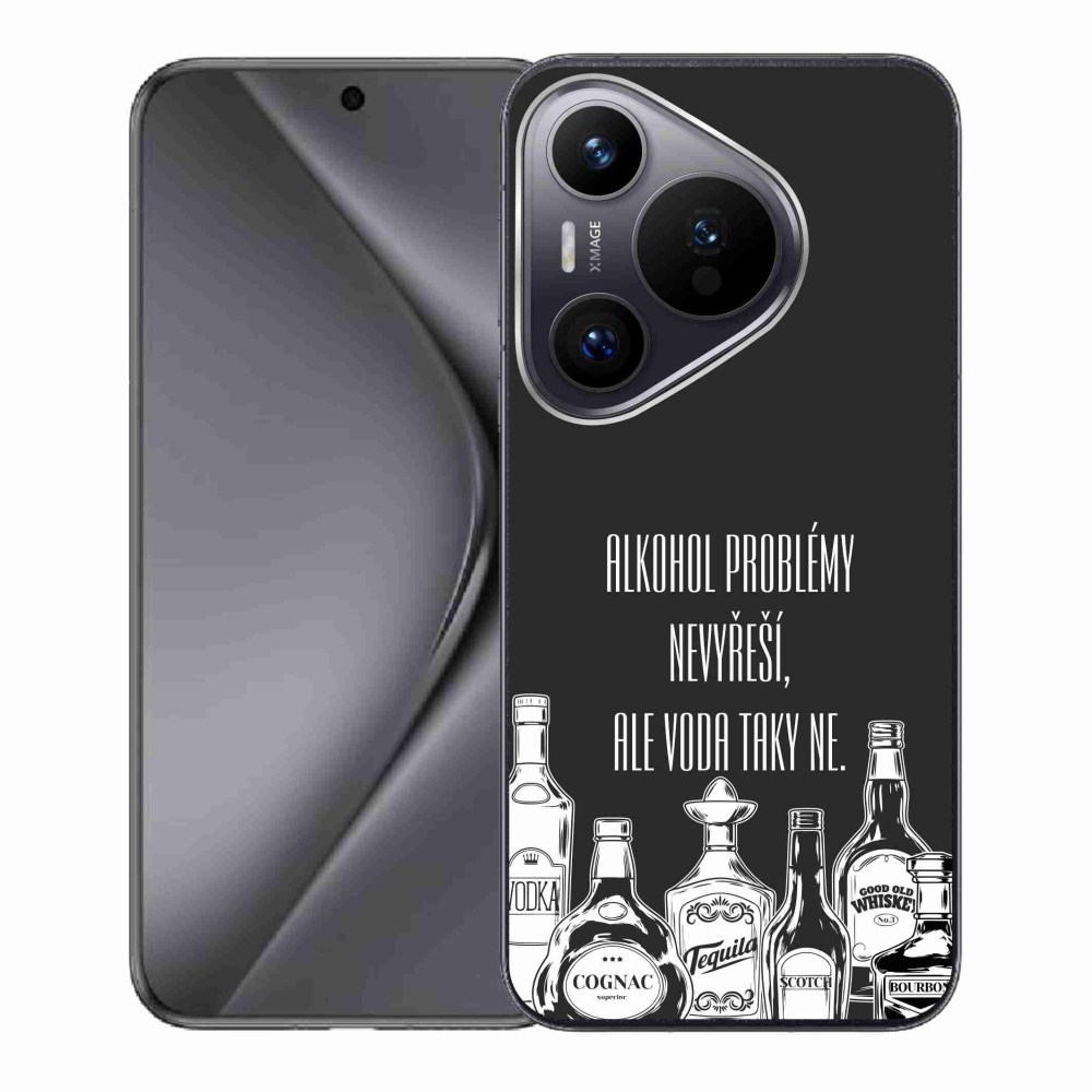 Gél borító mmCase a Huawei Pura 70-hez - vicces szöveg fekete háttérrel