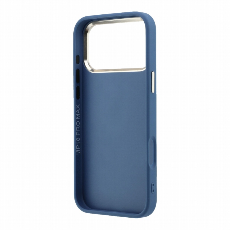 Guess PU 4G Resin Metal Logo hátsó tok iPhone 18 Pro-hoz, kék