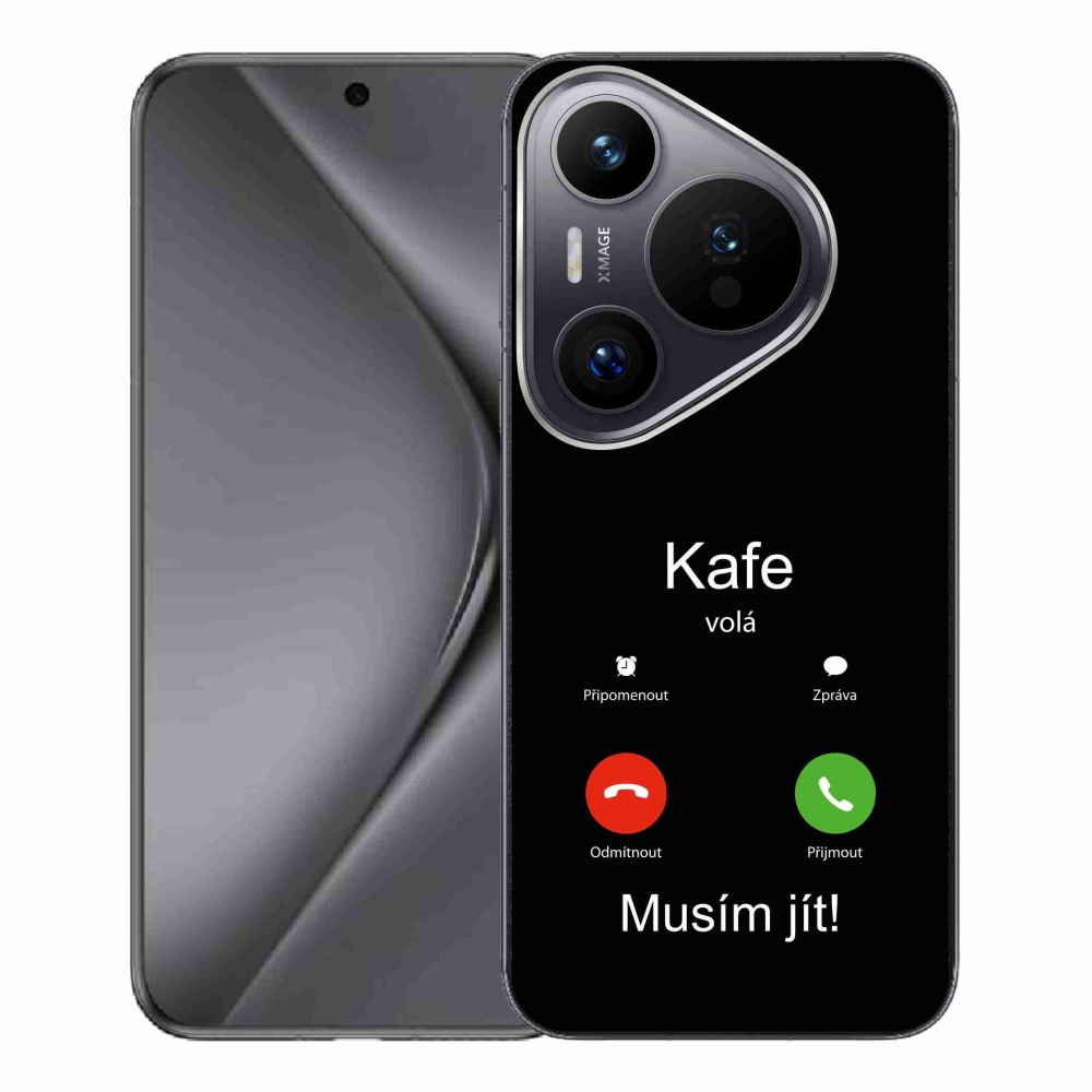 Gél borító mmCase a Huawei Pura 70 Pro készülékre - kávé hívó fekete háttérrel