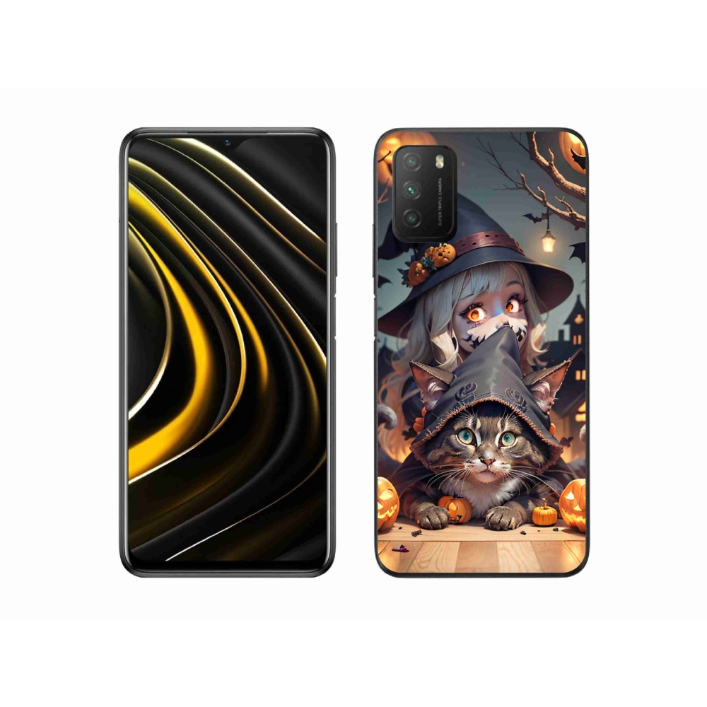 Gél borítás mmCase a Xiaomi Poco M3-hoz - boszorkány macskával
