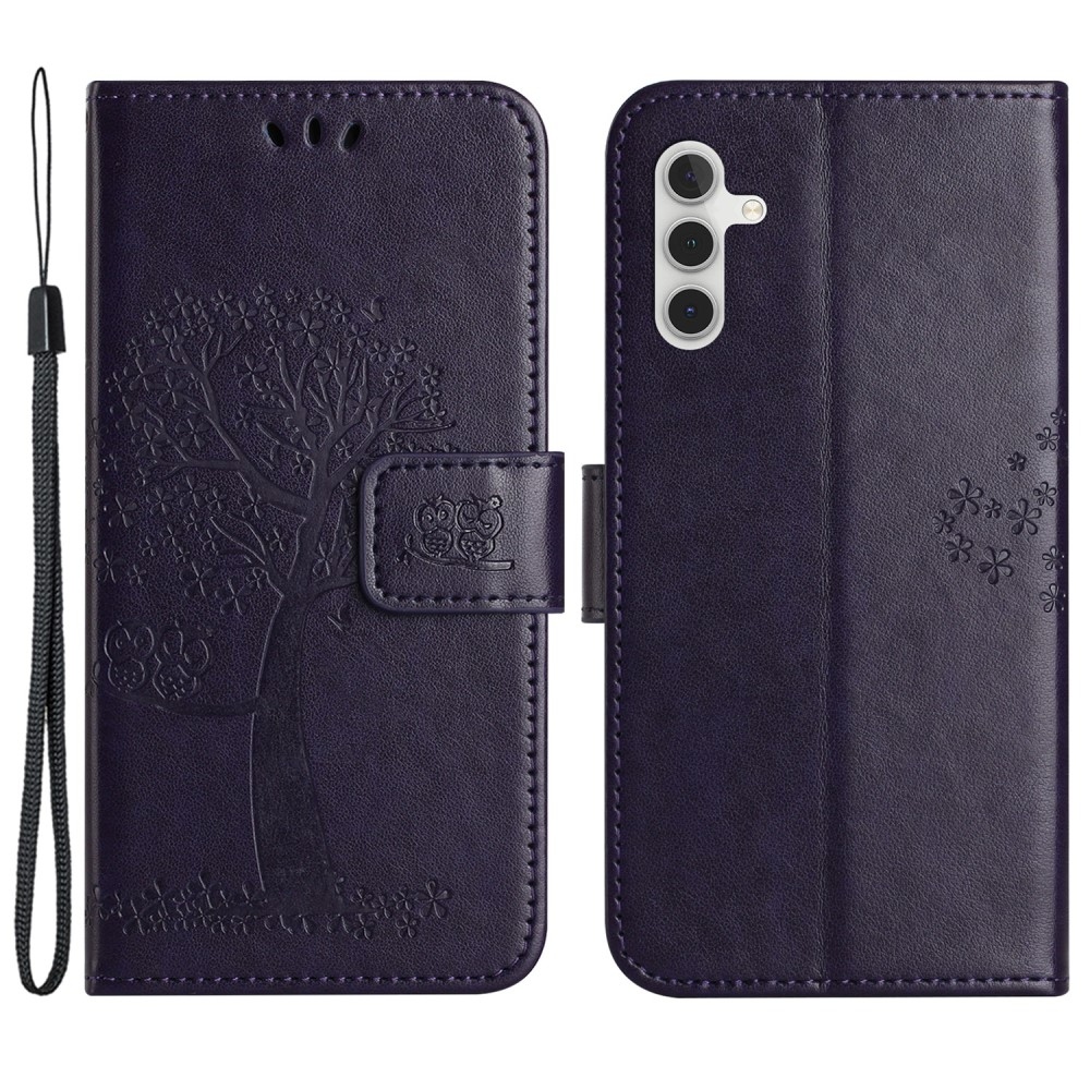 Fás könyv tok Samsung Galaxy S23 FE készülékhez - sötétlila