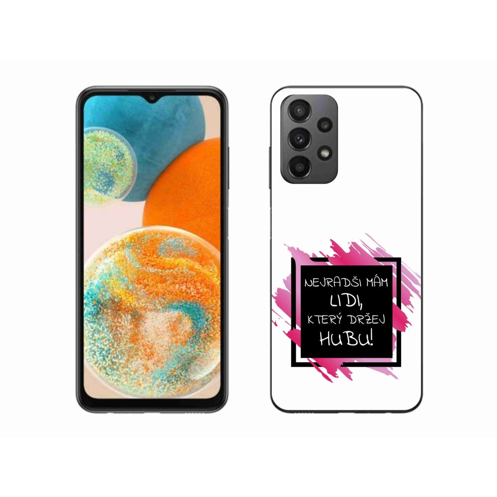 Gél borító mmCase Samsung Galaxy A23 4G/5G - vicces szöveg 7 fekete és fehér háttérrel