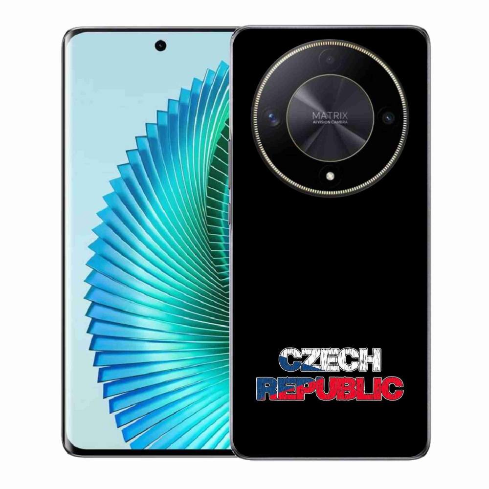 Gél borító mmCase a Honor Magic 6 Lite 5G készülékhez - Csehország fekete háttér