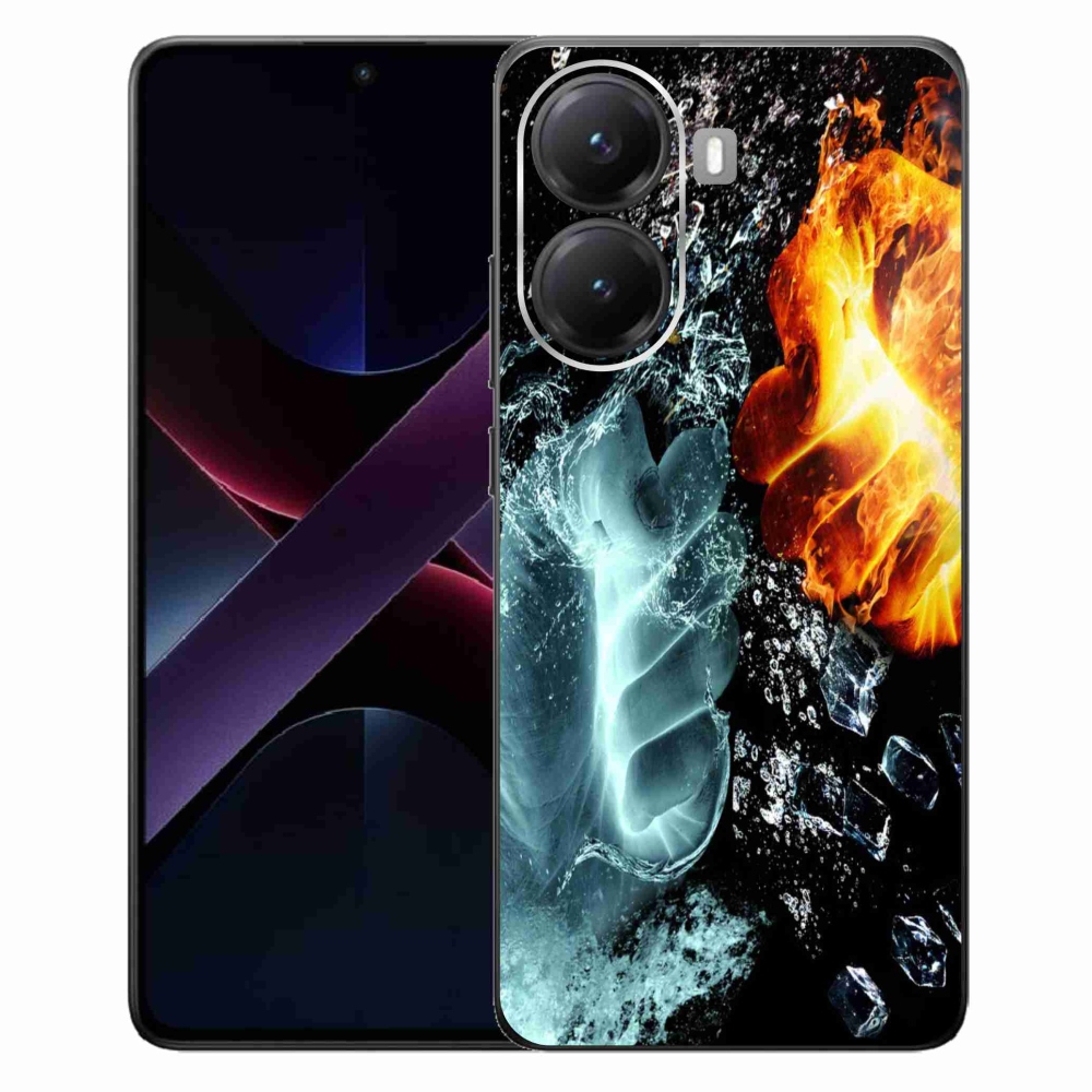 Gél borítás mmCase a Xiaomi Poco X7 Pro 5G számára - víz és tűz