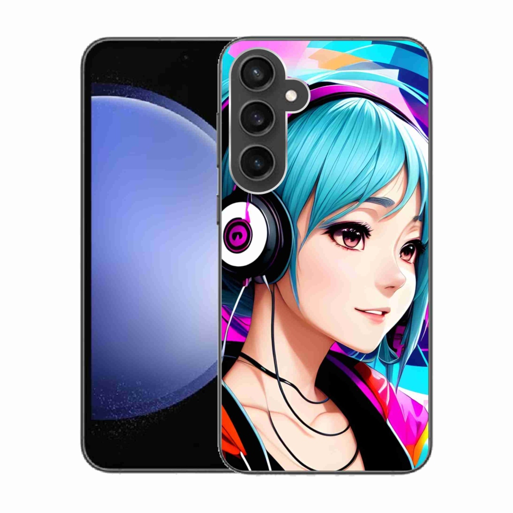 Gél borítás mmCase Samsung Galaxy S23 FE - lány fejhallgatóval