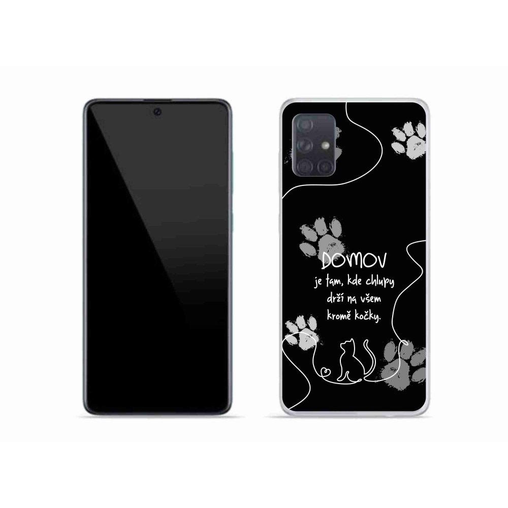 Gél borítás mmCase Samsung Galaxy A51 készülékhez - macska motívum fekete háttér