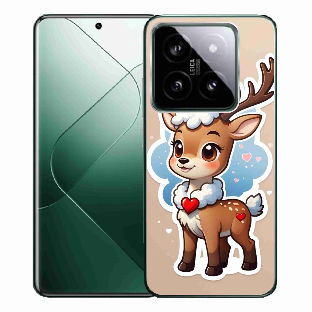 Gél borítás mmCase a Xiaomi 14 Pro számára - rajzfilm rénszarvas