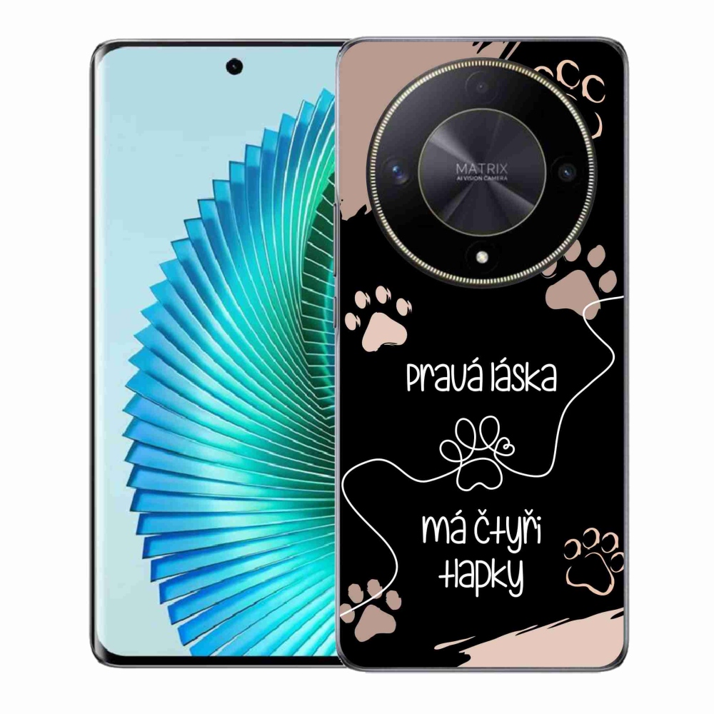 Gél borítás mmCase a Honor Magic 6 Lite 5G készülékhez - kutya motívum 1 fekete háttér