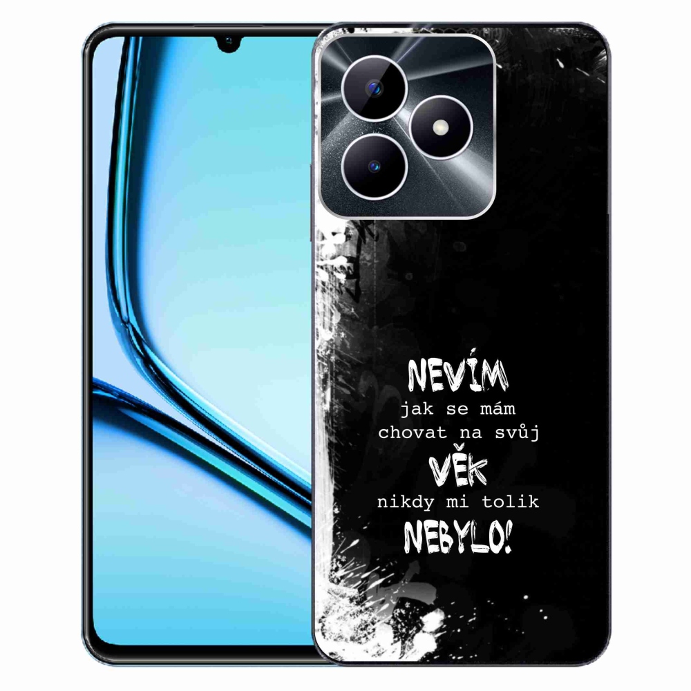 Gél borító mmCase a Realme Note 50 készülékhez - vicces szöveg 14 fekete háttér