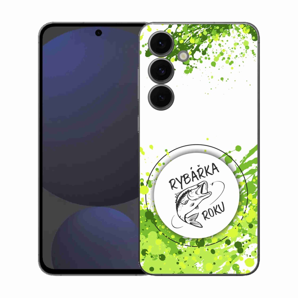 Zselés borítás mmCase Samsung Galaxy S25 FE - Az év horgásza fehér háttérrel