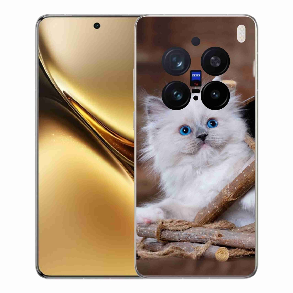 Zselés borítás mmCase a Vivo X200 Pro 5G készülékhez - fehér cica