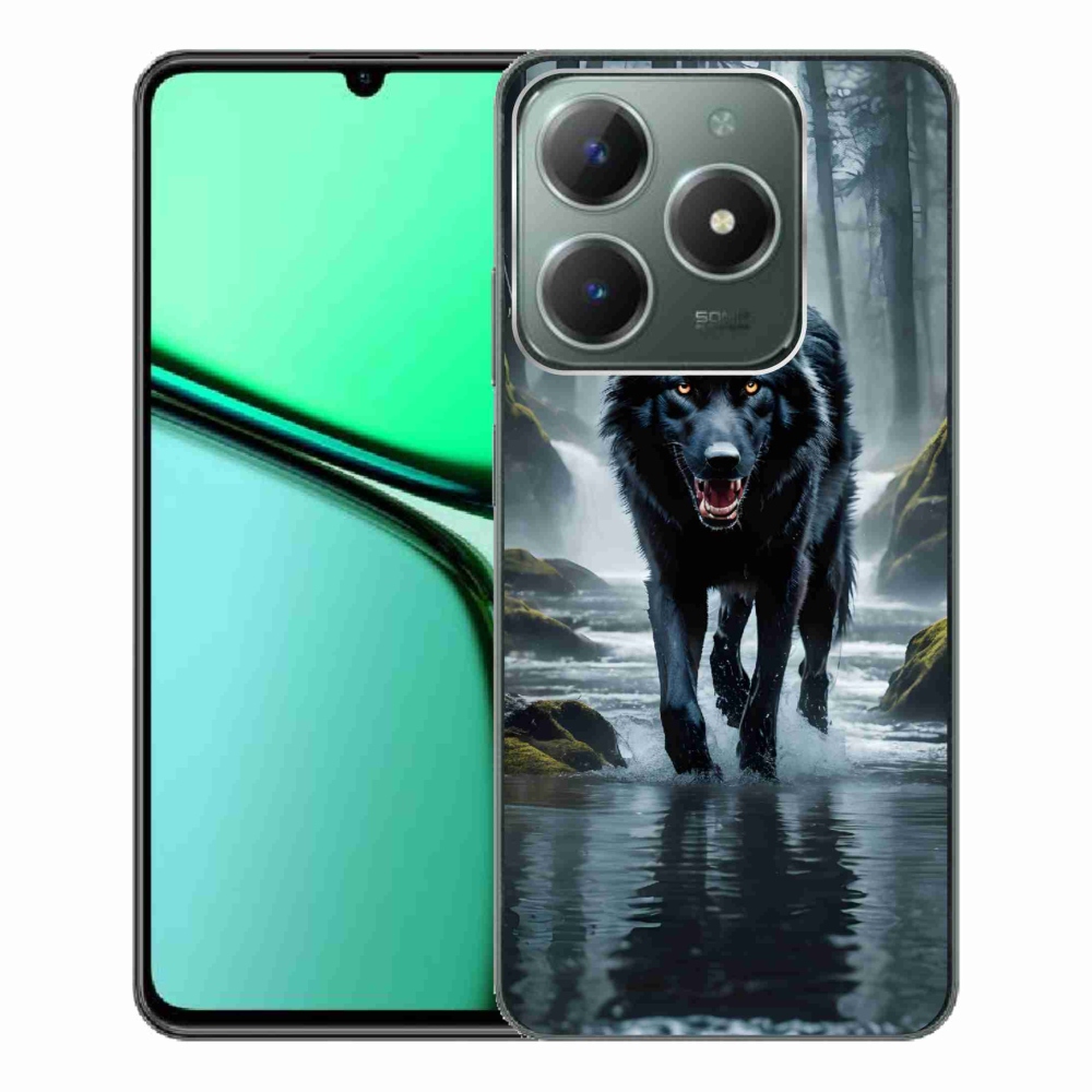 Gél borítás mmCase a Realme C61 készülékhez - fekete farkas