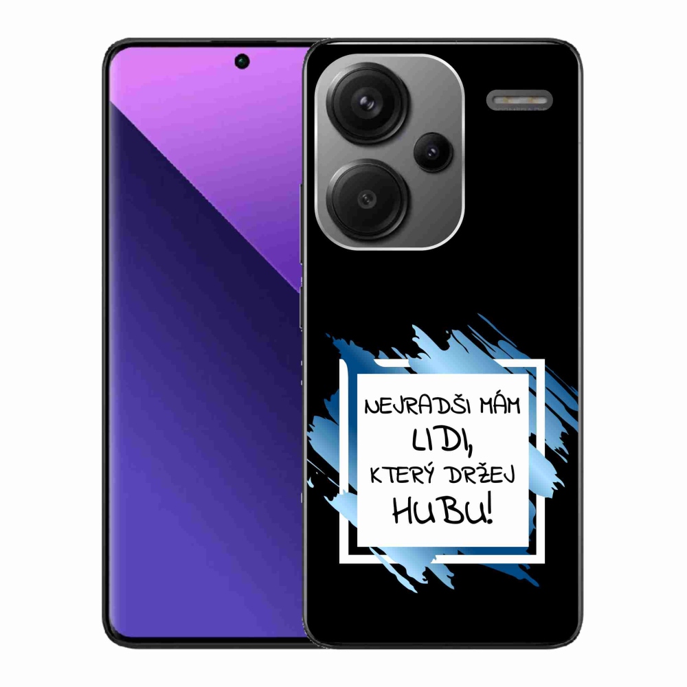 Gél borító mmCase a Xiaomi Redmi Note 13 Pro+ 5G számára - vicces szöveg 7 fehér és fekete háttérrel