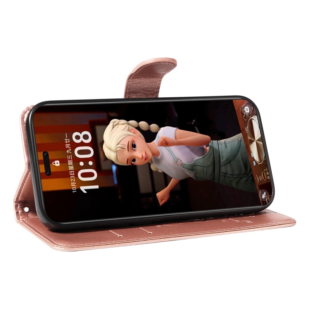 Virágos könyv tok a Honor Magic 7 Pro 5G készülékhez - rózsaarany színű