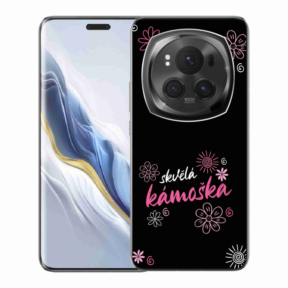 Gél borító mmCase a Honor Magic 6 Pro 5G-n - nagyszerű haver fekete háttérrel