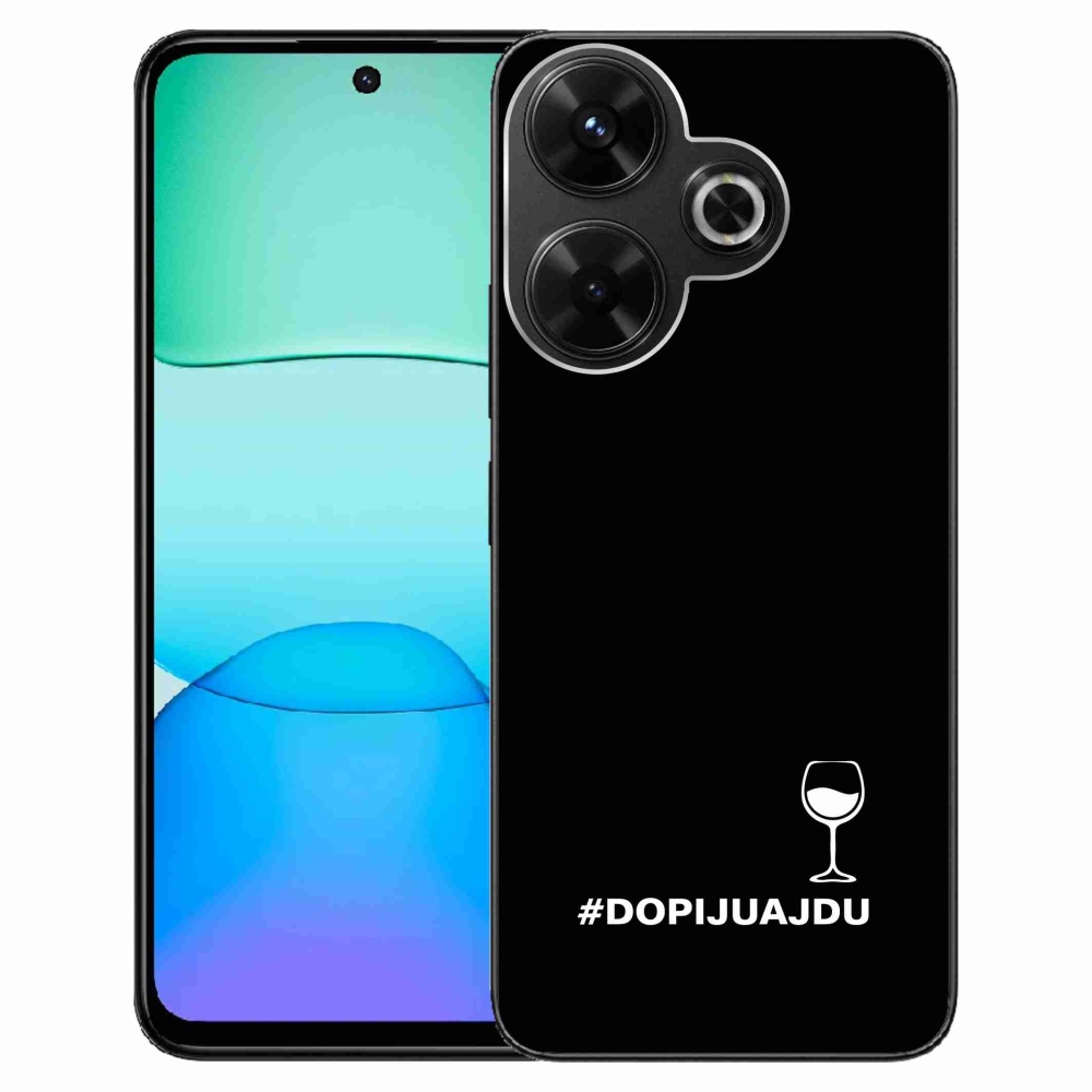 Gél borítás mmCase a Xiaomi Redmi 13 4G/Poco M6 4G - bor motívum fekete háttérrel