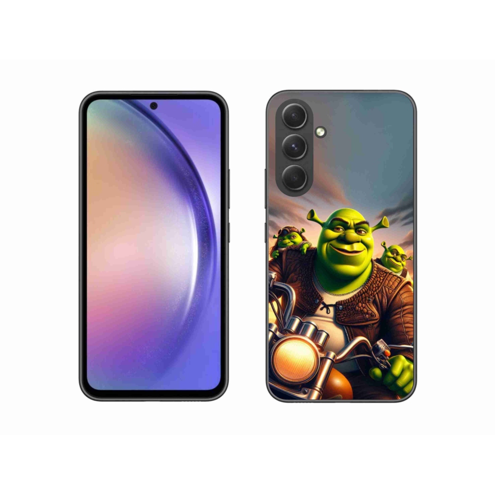 Zselés borítás mmCase Samsung Galaxy A54 5G - shrek egy motorkerékpárral