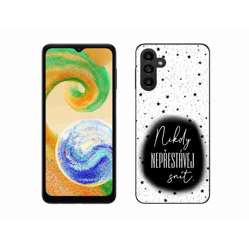 Zselés borító mmCase Samsung Galaxy A04s (164.7x76.7x9.1mm) - idézet 1 fekete és fehér háttérrel